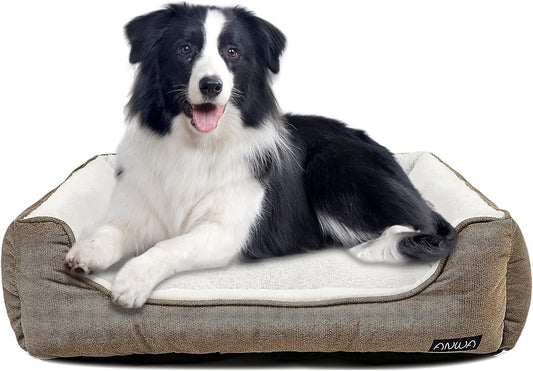 "Cozy and Durable Machine Washable Medium Dog Bed for Comfortable Puppies"